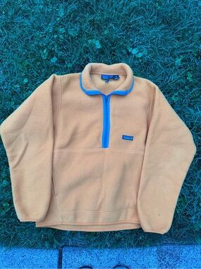 Patagonia WoMen's orange  Half-Zip Fleece with Blue Trim